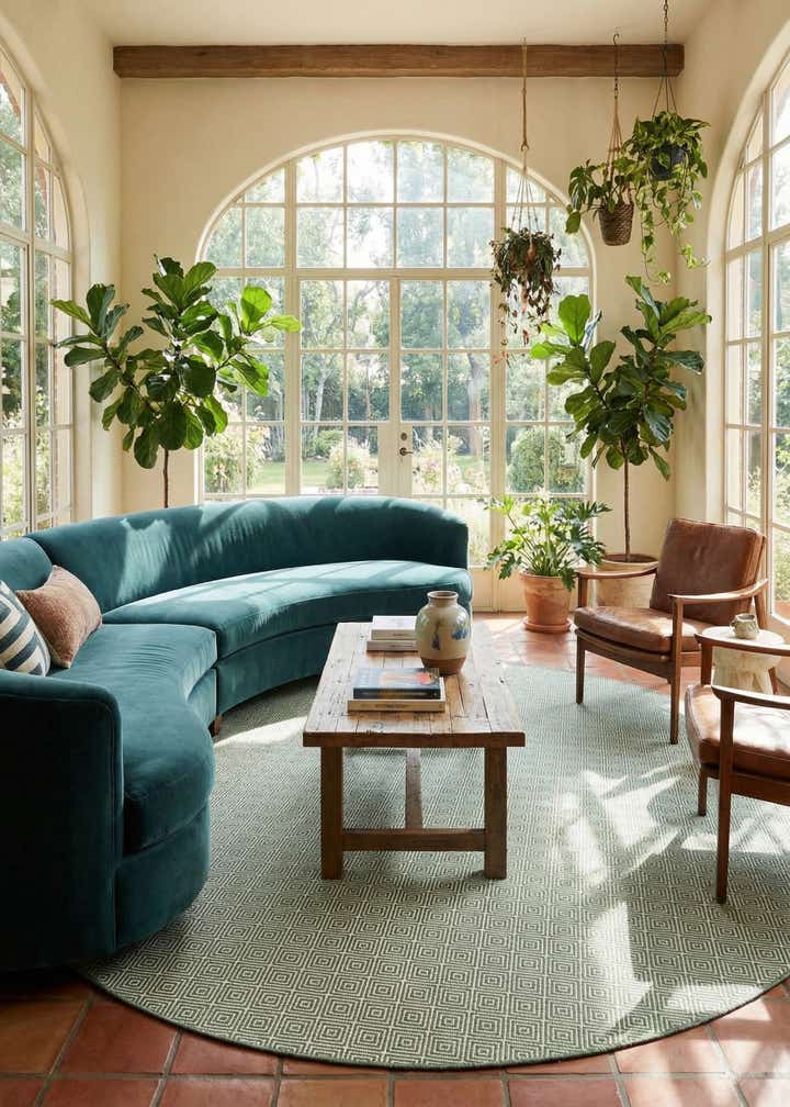 12' x 12' Geo Trellis Flatweave Round Rug