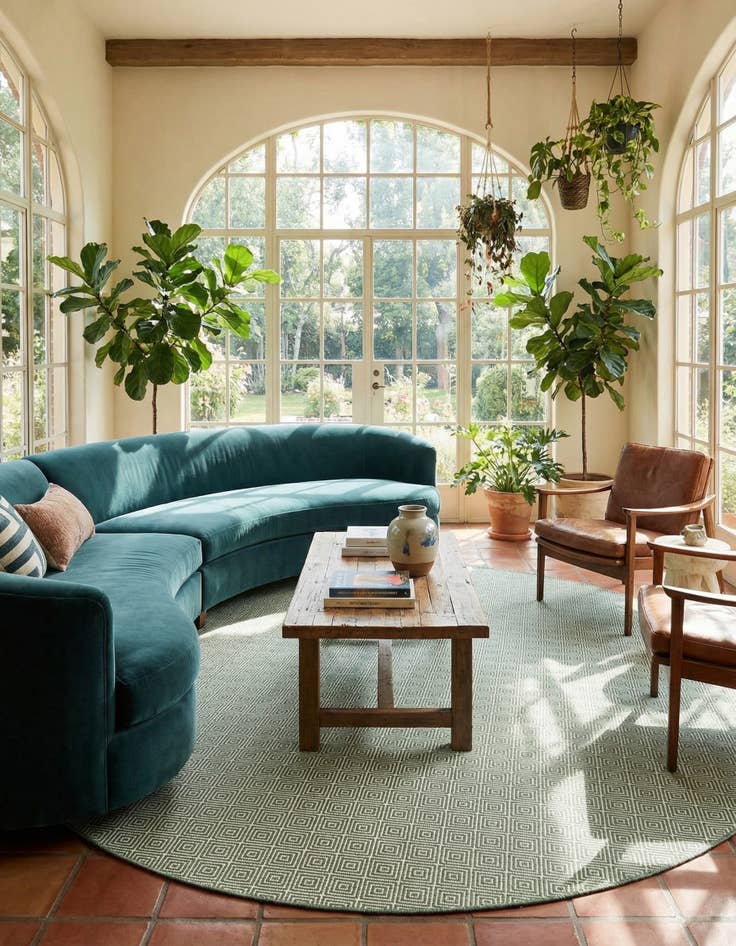 Detail image of 12' x 12' Geo Trellis Flatweave Round Rug