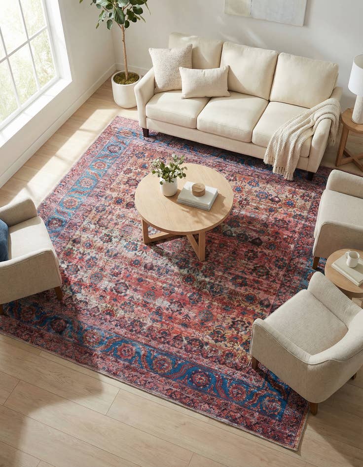 Detail image of 7' 3 x 7' 3 Washable Maahru Square Rug