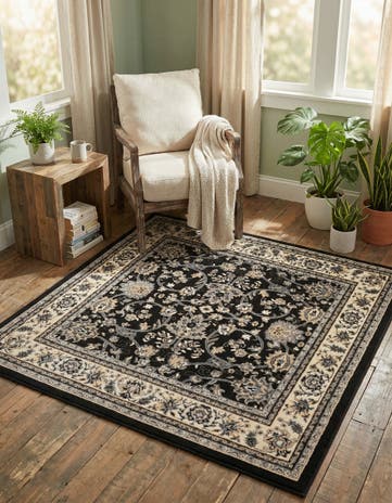 Black Yasmin Square Rug