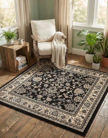 Black Yasmin Square Rug