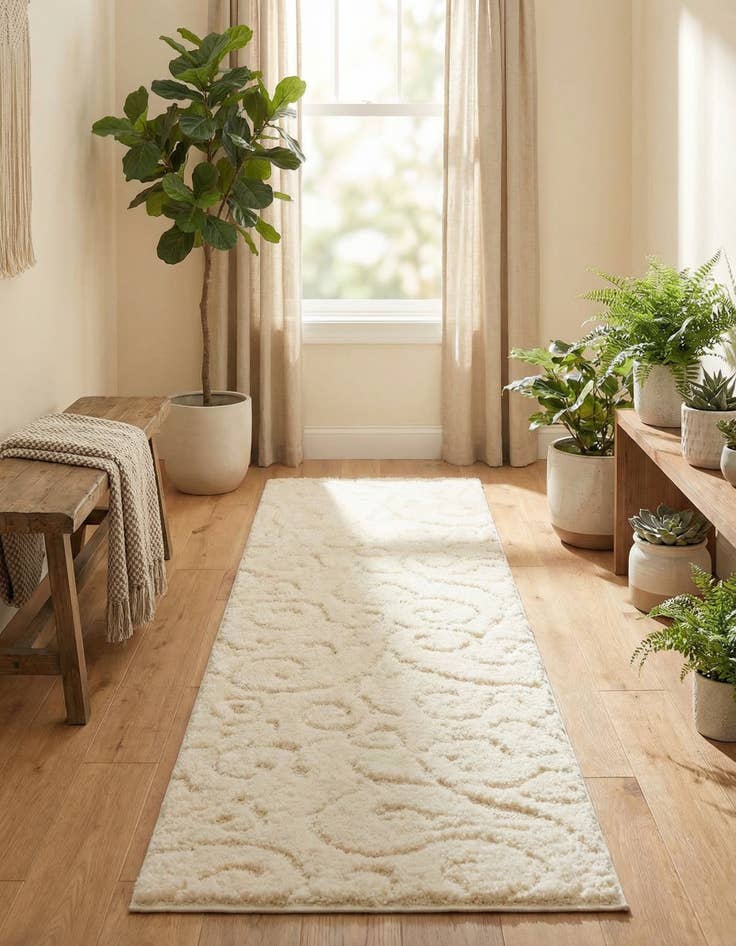 Detail image of 2' x 6' 9 Botanical Shag Runner Rug
