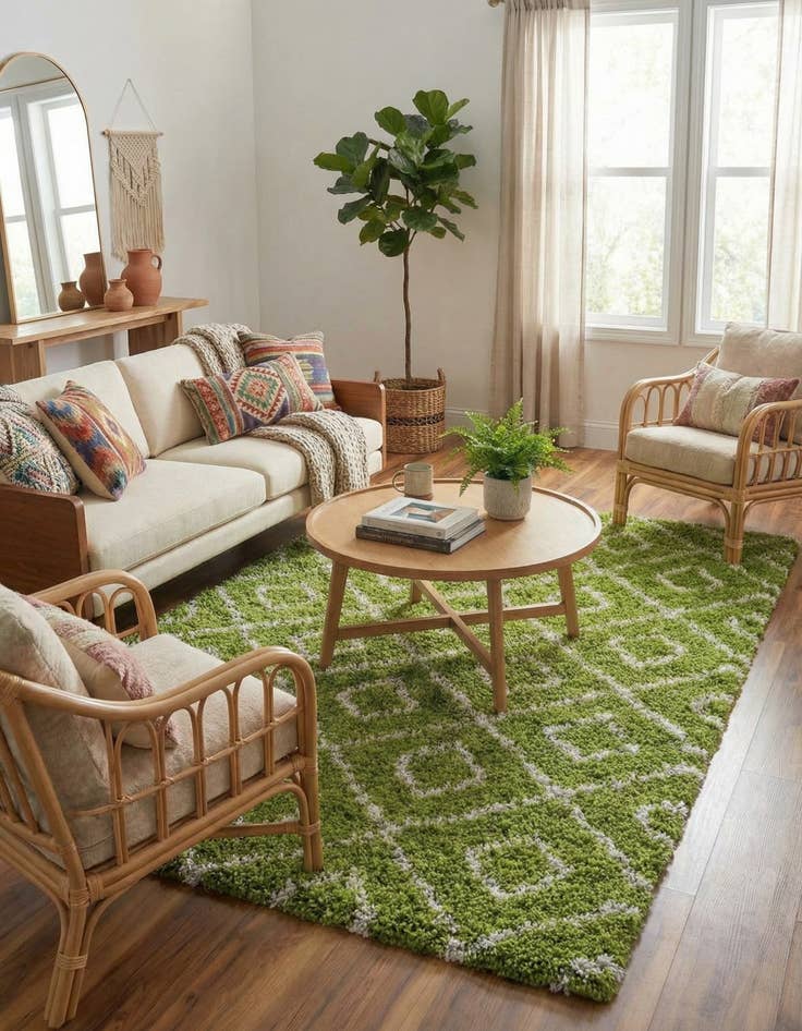 Detail image of 7' 10 x 10' Lattice Shag Rug