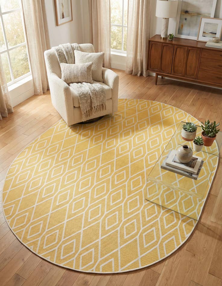 Detail image of 7' 10 x 10' Easy-Clean Jill Zarin Turks and Caicos Indoor / Outdoor Oval Rug