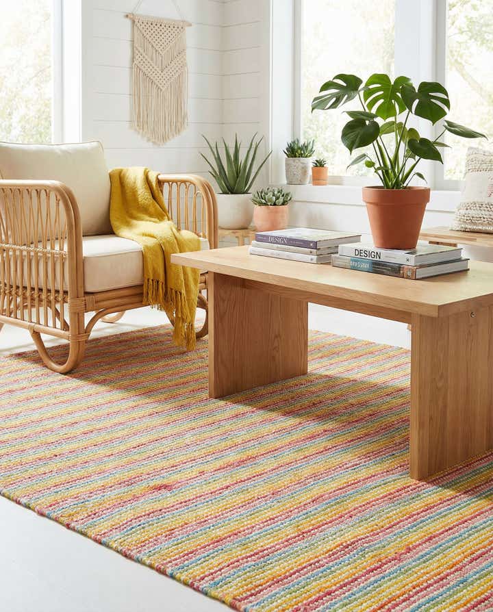 4' 1 x 6' 1 Hand Woven Happy Rugs Happy Home Wool