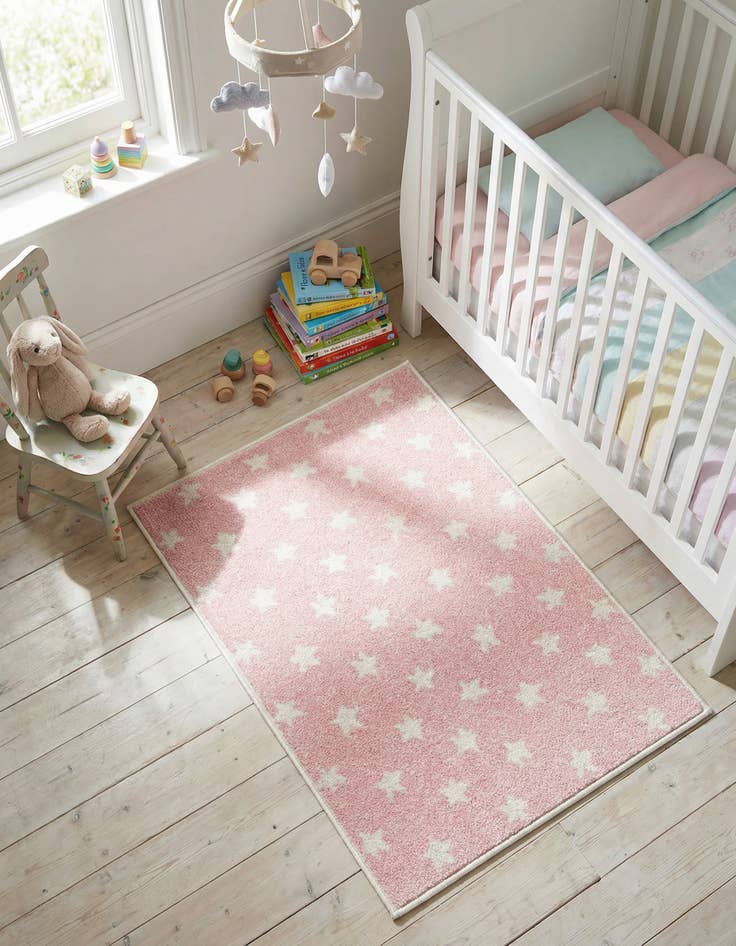 Detail image of 2' 2 x 3' Stars Whimsy Kids Rug