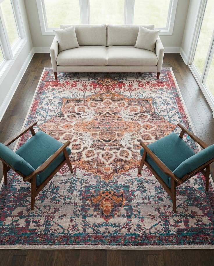Detail image of 7' 10 x 11' Washable Renaissance Rug