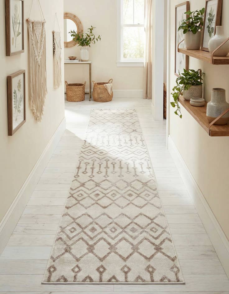 Detail image of 2' 7 x 12' Bohemian Trellis Runner Rug