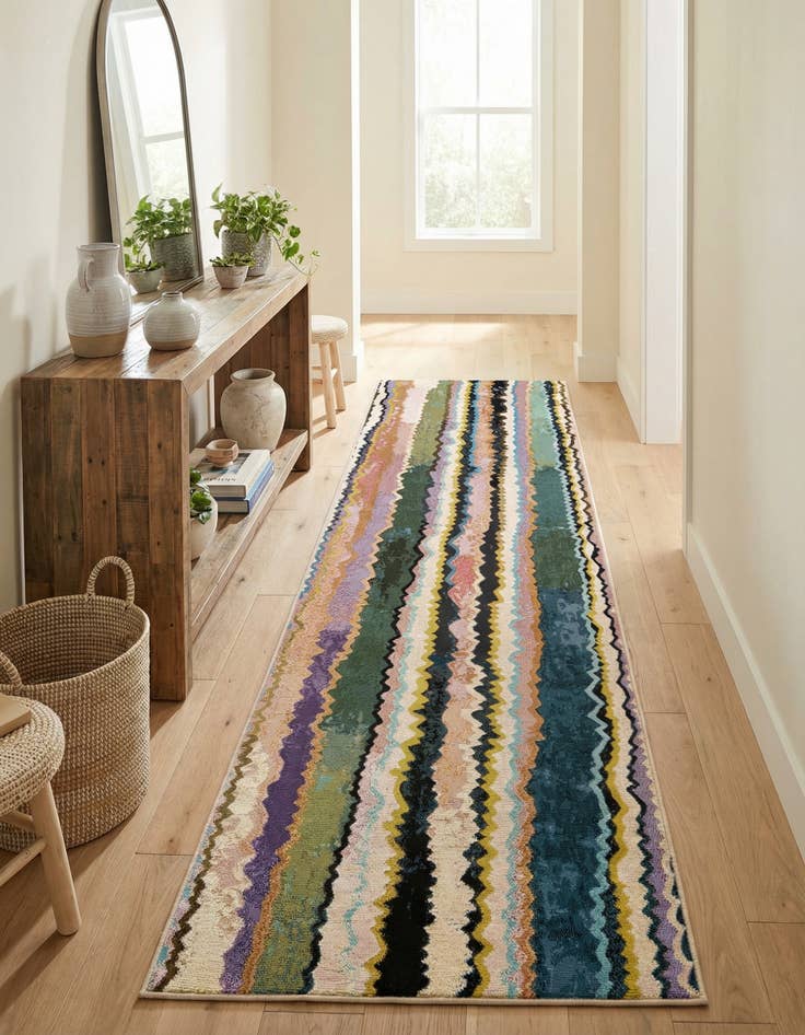 Detail image of  2' 7 x 10'  Washable Modern Indoor / Outdoor Runner Rug