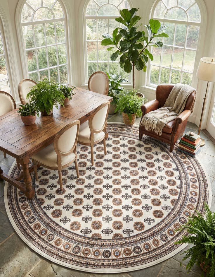 Detail image of 10' x 10' Bokhara Round Rug