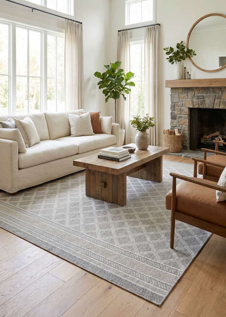 7' 10 x 10' Easy-Clean Trellis Indoor / Outdoor Rug