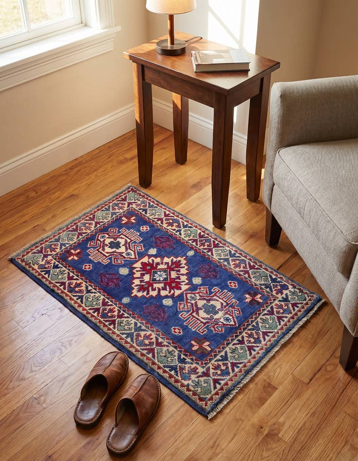 Detail image of 1' 11 x 3' Hand Knotted Kazak Rug