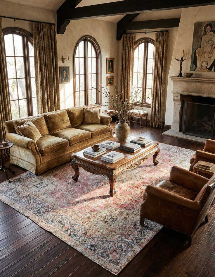 Detail image of 9' 5 x 13' 1 Vintage Royal Wool Rug