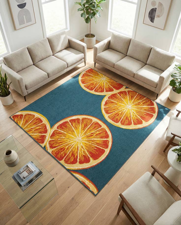 Detail image of 7' 10 x 7' 10 Easy-Clean Modern Indoor / Outdoor Square Rug