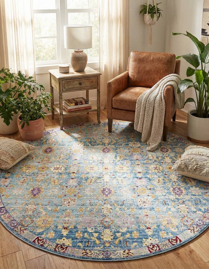 Detail image of 8' x 8' Aqua Round Rug