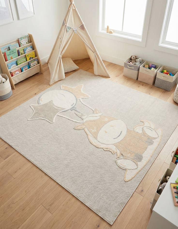 Detail image of 7' 10 x 7' 10 Whimsy Kids Square Rug