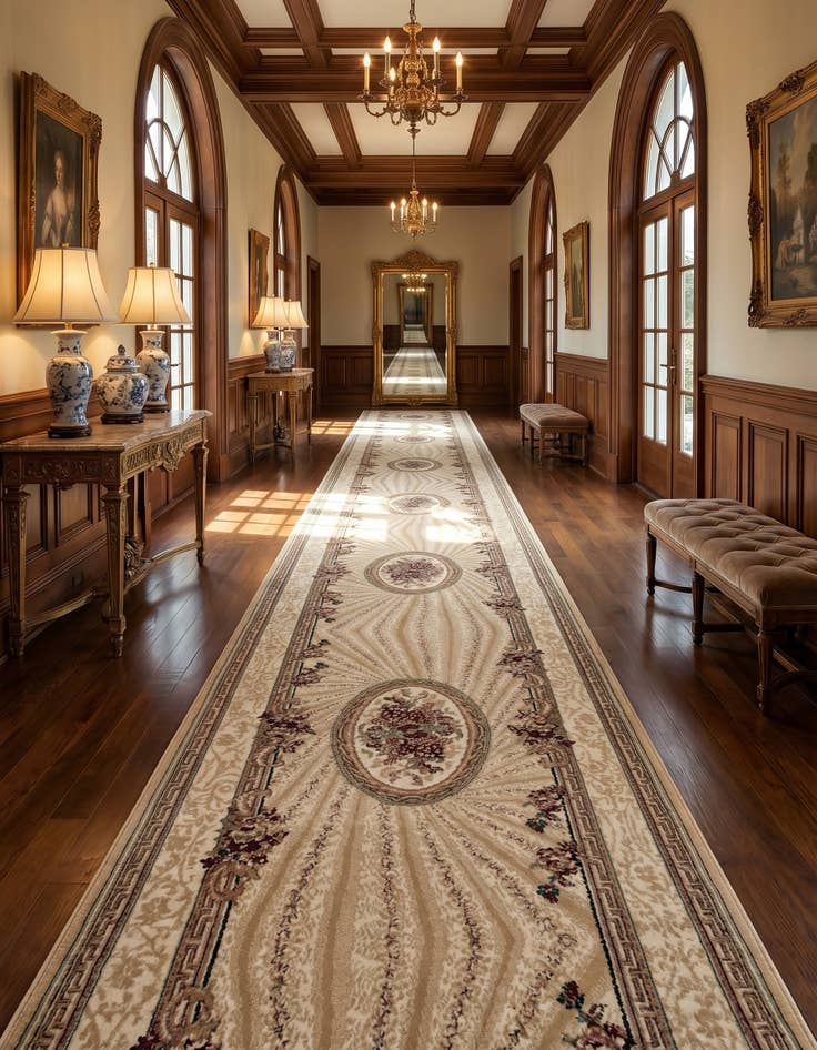 Detail image of 2' 7 x 100' Tabriz Design Runner Rug