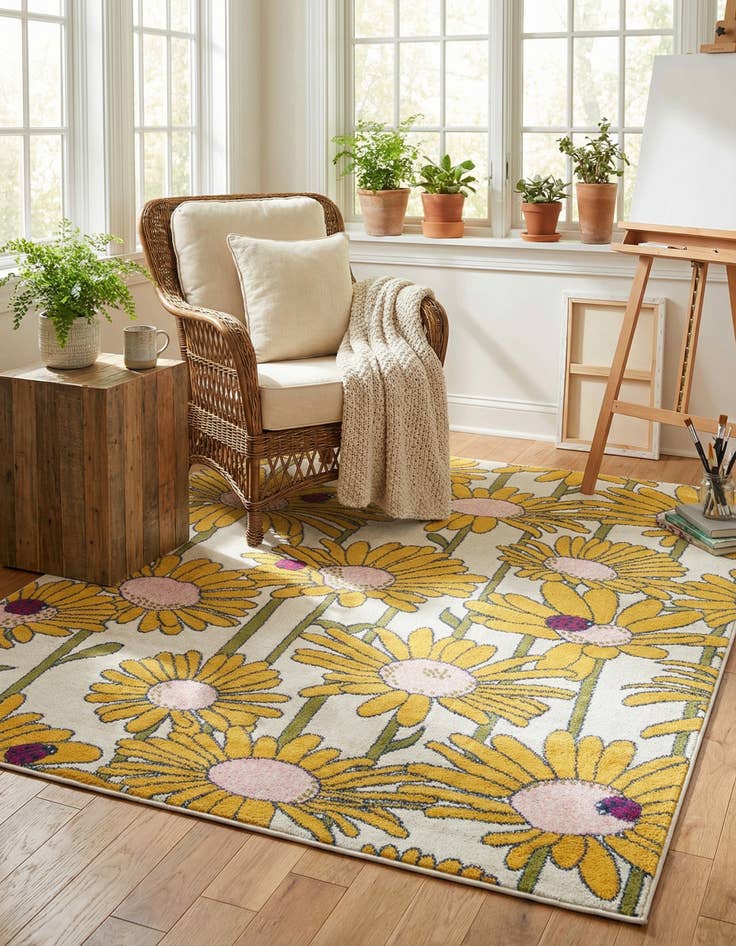 Detail image of 7' 10 x 7' 10 Bloom Square Rug