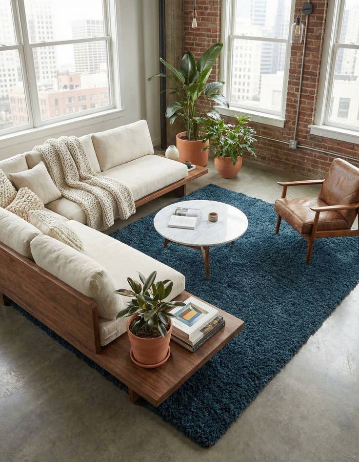 Detail image of 6' x 9' Solid Shag Rug