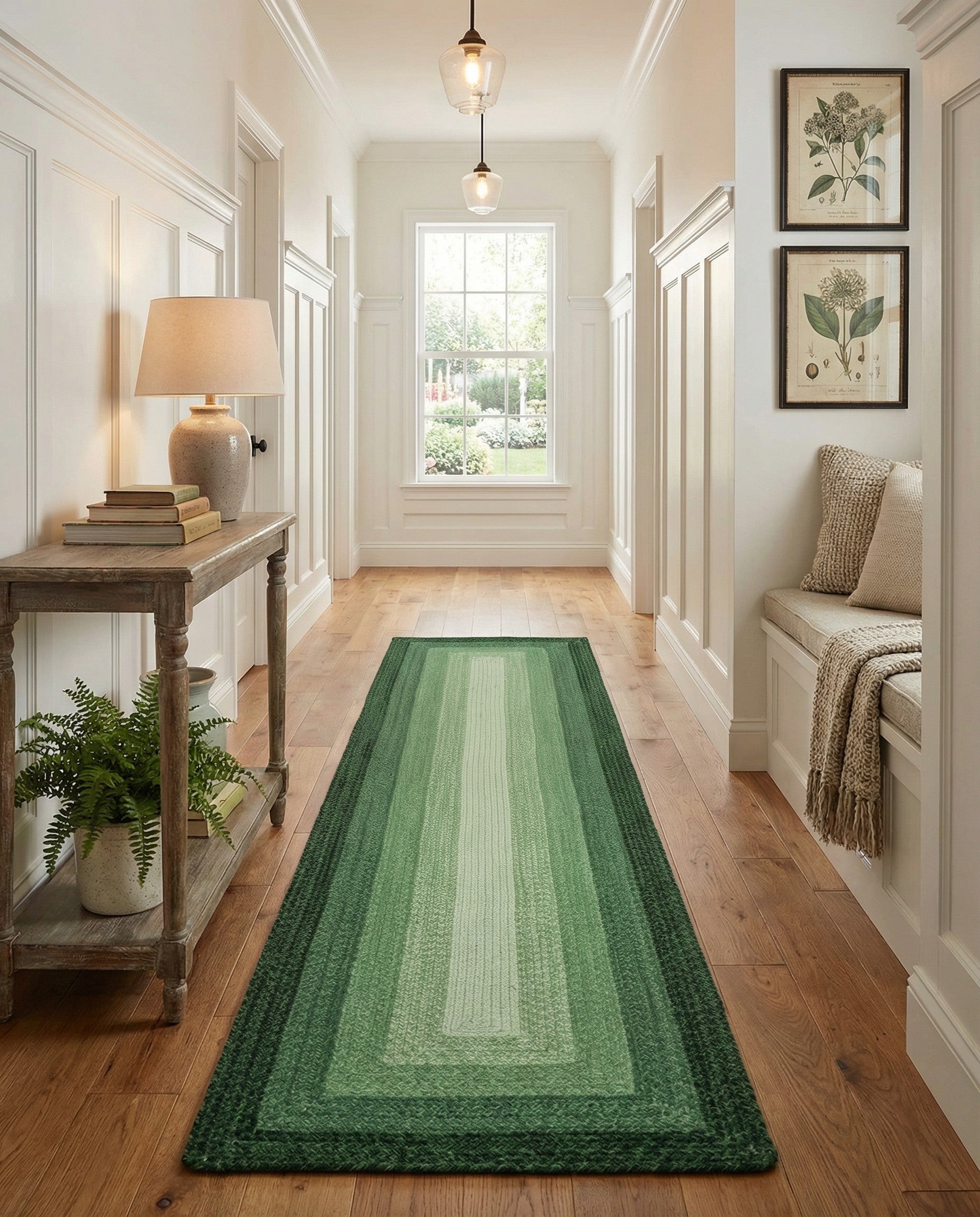 2' 7 x 12' Hand Braided Wool Runner Rug