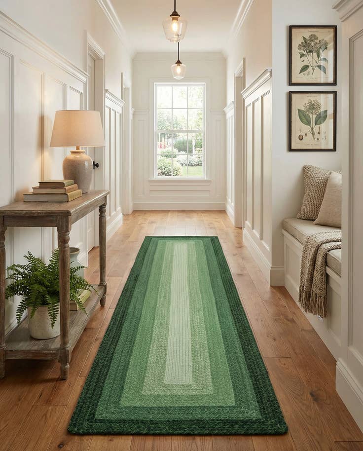 Detail image of 2' 7 x 12' Hand Braided Wool Runner Rug