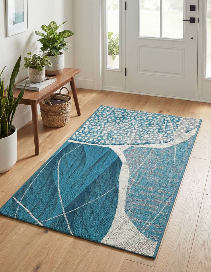 Detail image of 2' x 3' 1  Washable Modern Indoor / Outdoor Rug
