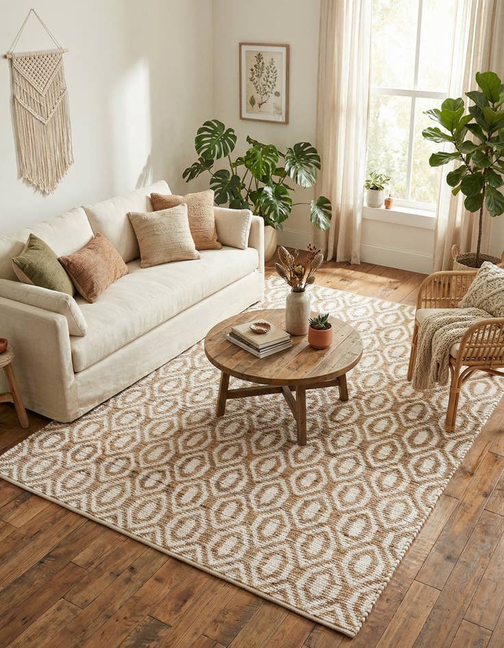 Detail image of 8' x 11' Hand Woven Chindi Jute Rug