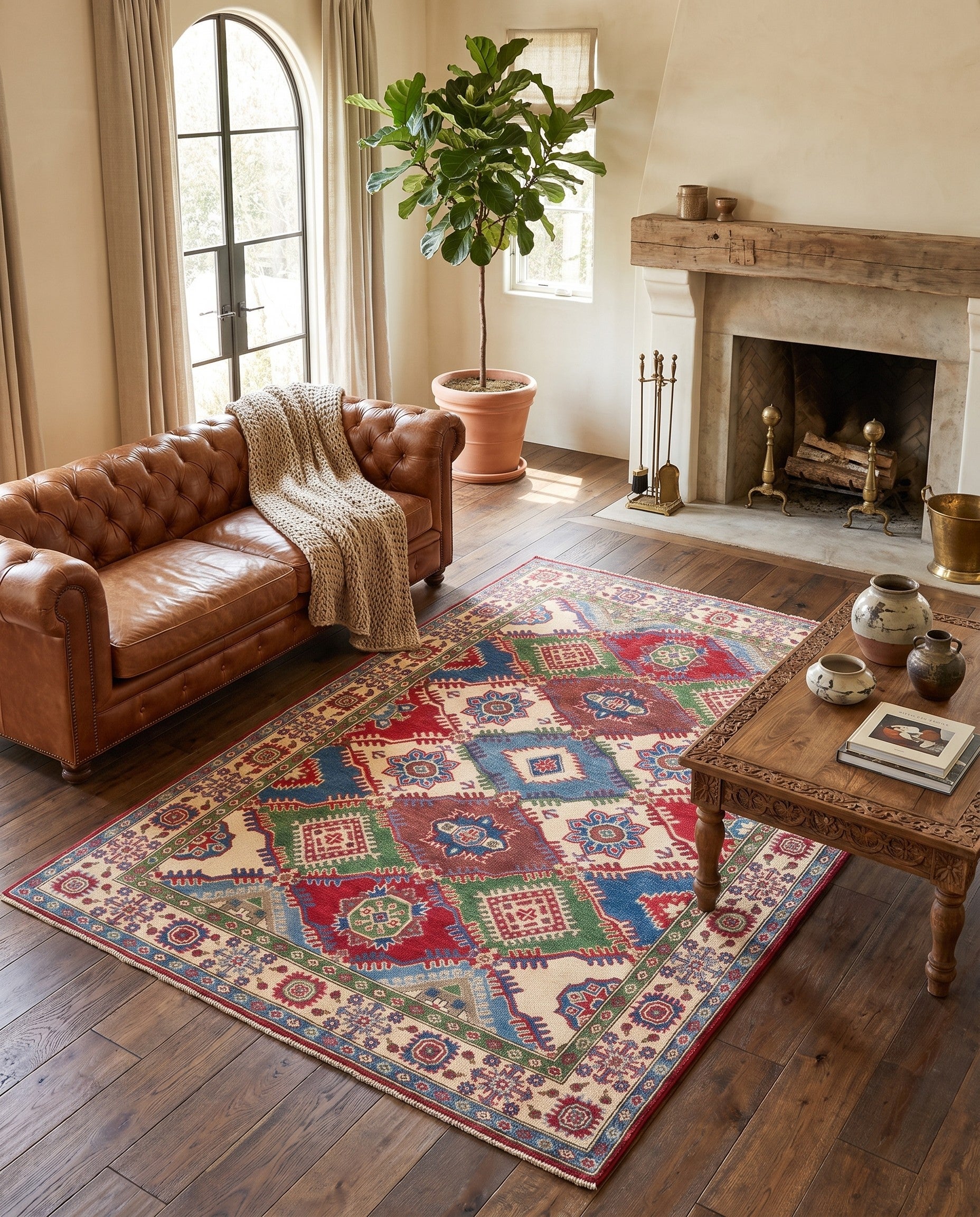 Detail image 3 of 10: 5' x 7' 2 Hand Knotted Kazak Rug