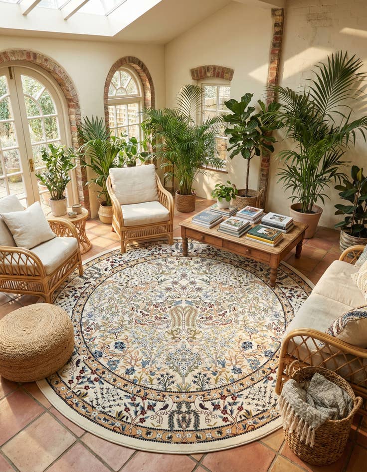 Detail image of 10' x 10' Nain Design Round Rug