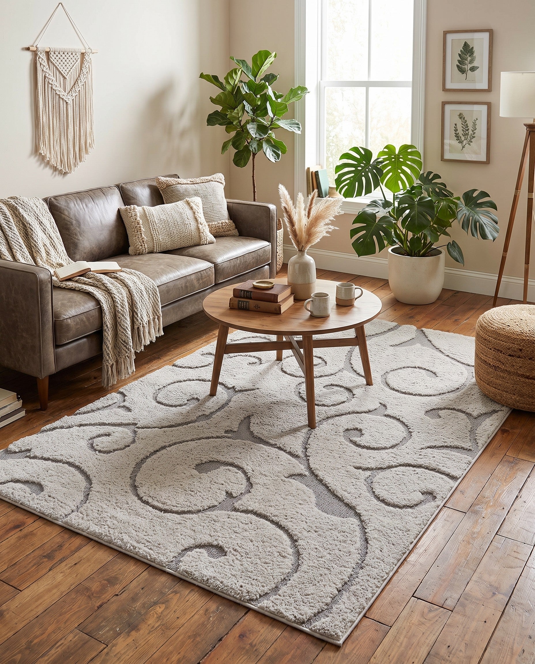 5' x 7' Floral Shag Rug