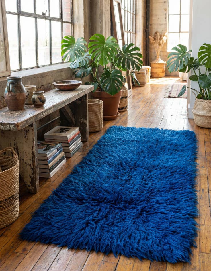 Detail image of 2' 4 x 4' 7 Hand Knotted Moroccan Wool Runner Rug