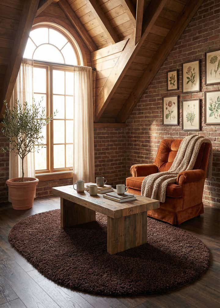 4' x 6' Solid Shag Oval Rug