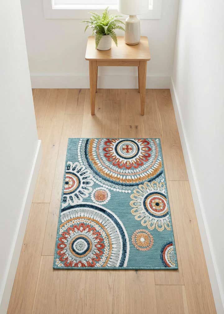 2' 2 x 3' Easy-Clean Botanical Indoor / Outdoor Rug