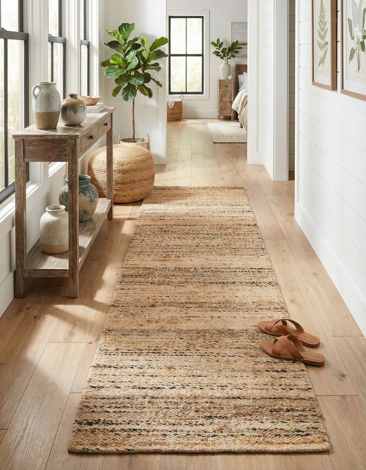 Detail image of 2' x 8'  Hand Woven Palm Beach Jute Runner Rug