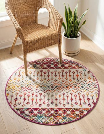 3' x 3' Moroccan Trellis Round Rug