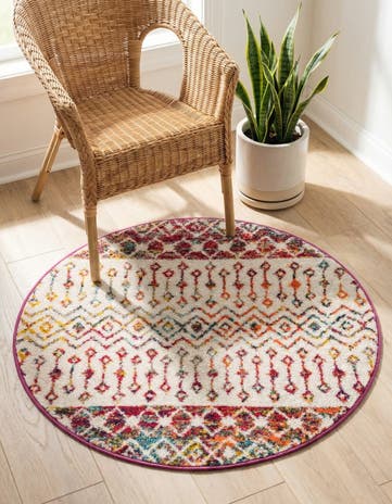 3' x 3' Moroccan Trellis Round Rug