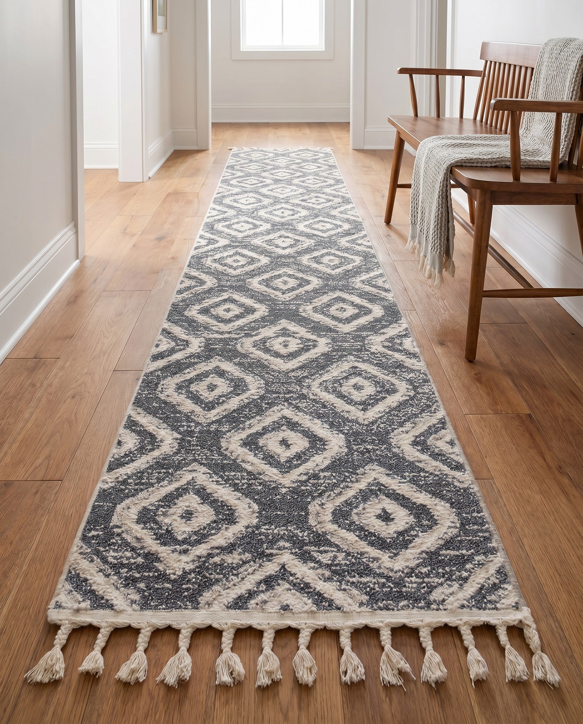 Blue Gray Cherokee Runner Rug