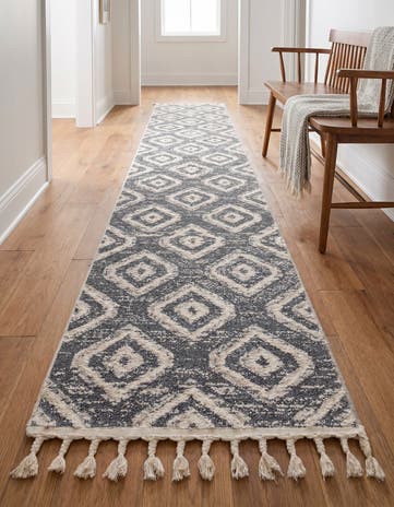 Blue Gray Cherokee Runner Rug