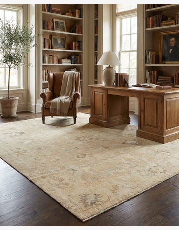 8' 1 x 9' 8 Hand Knotted Oushak Wool Rug