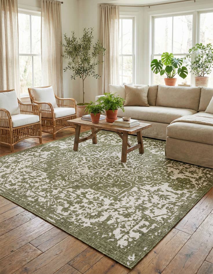 Detail image of 13' x 13' Washable Jill Zarin Dubai Indoor / Outdoor Square Rug