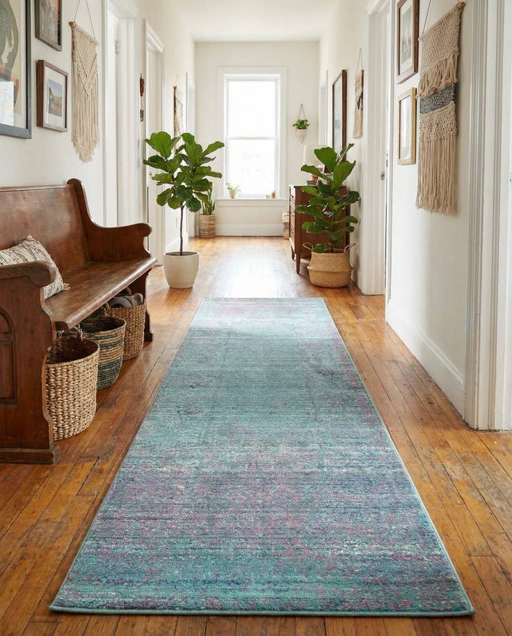 Detail image of 2' 7 x 9' 10 Aqua Runner Rug