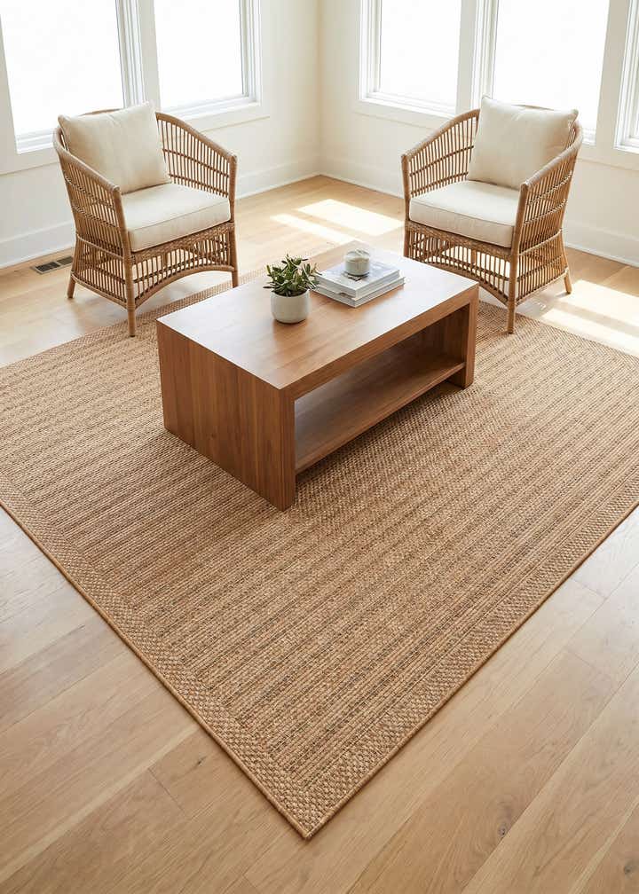 7' 10 x 7' 10 Easy-Clean Border Indoor / Outdoor Square Rug