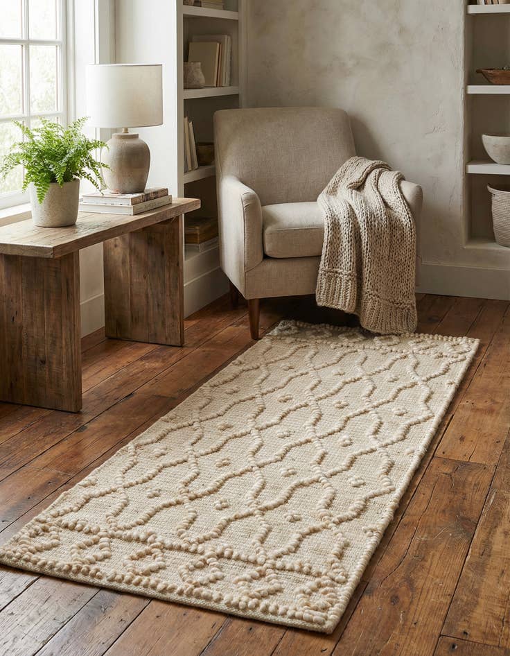 Detail image of 2' x 4' 1  Hand Woven Larsa Jute Runner Rug