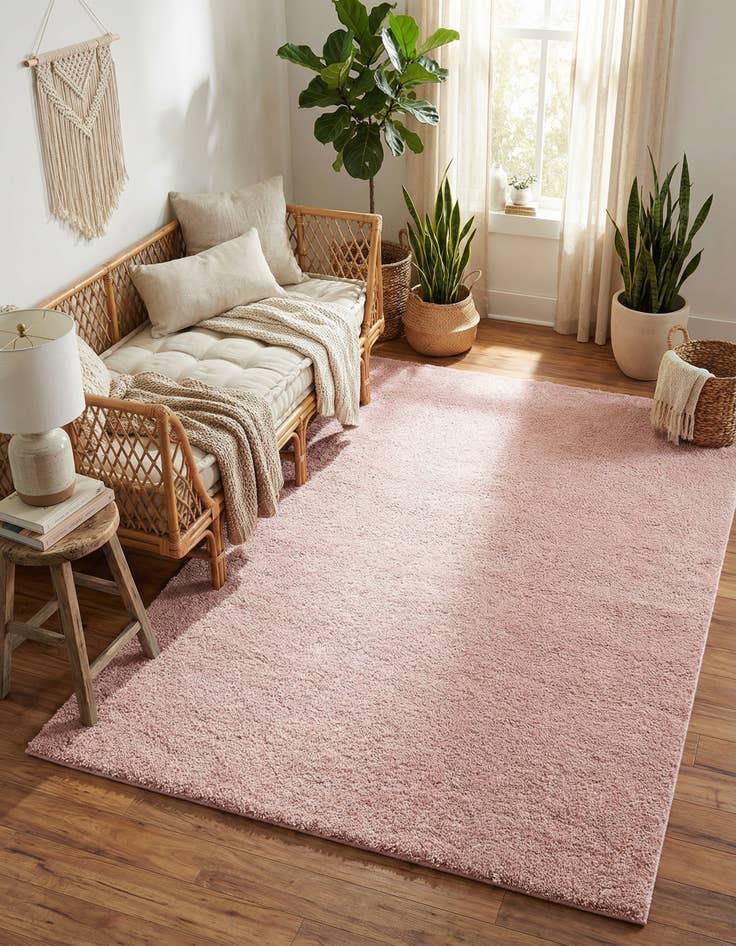 Detail image of 5' 3 x 7' 7 Solid Frieze Rug