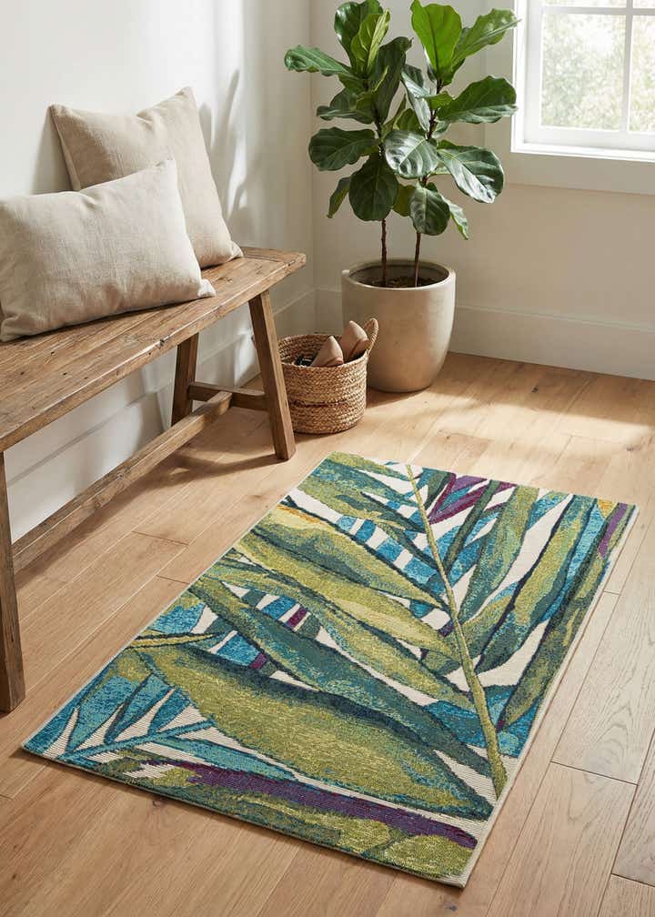 2' x 3' Easy-Clean Botanical Indoor / Outdoor Rug