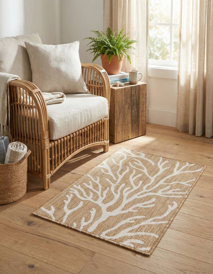 Detail image of 2' x 3' Washable Coastal Indoor / Outdoor Rug