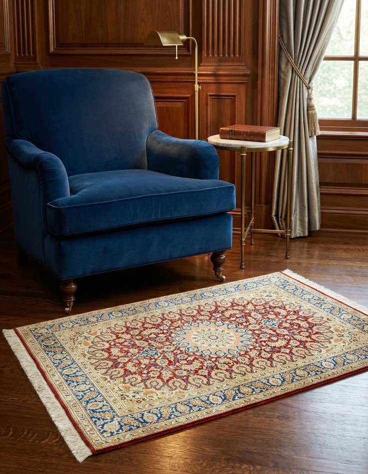 Detail image of 2' 4 x 4' 1 Ghom Silk Rug