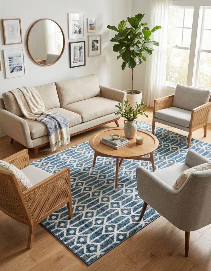 Detail image of 5' x 8' Lattice Trellis Rug