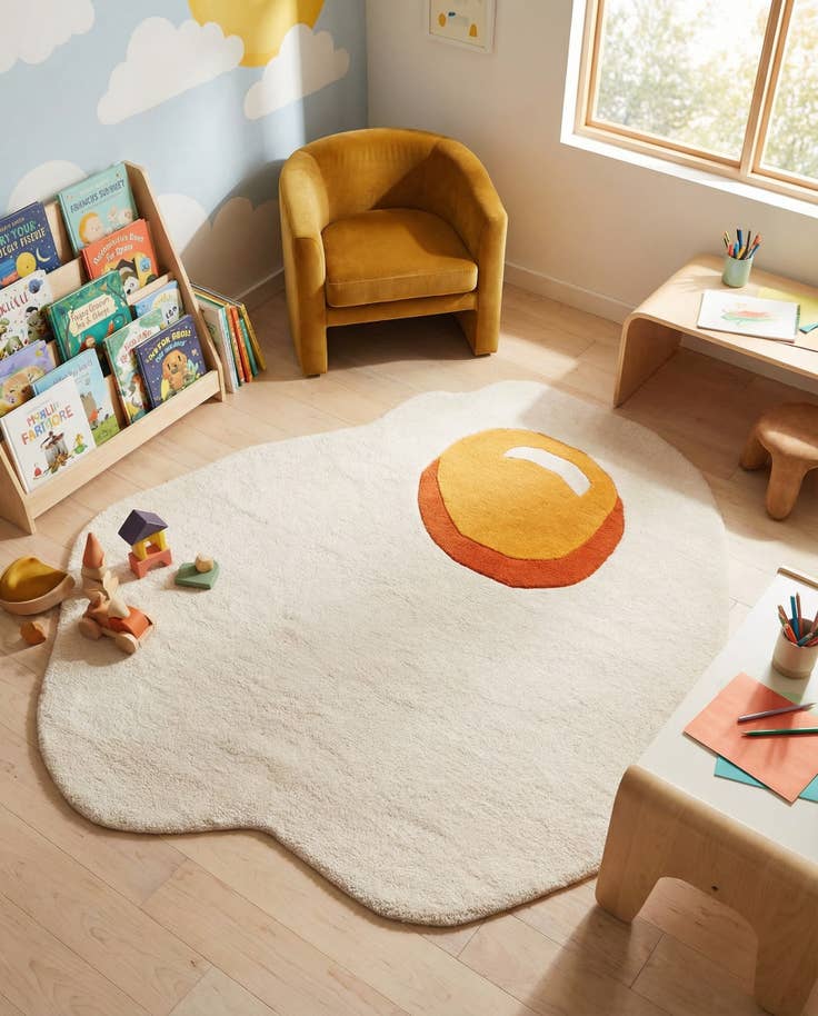 Detail image of 5' 1 x 5' 1 Playtime Kids Wool Freeform Rug