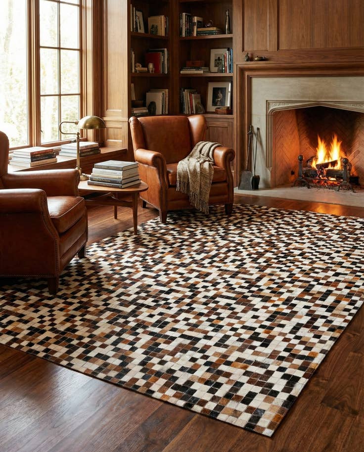 Detail image of 5' 6 x 7' 8 Cowhide Stocks Rug